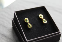 Load image into Gallery viewer, Peridot Double Drop Earrings Sterling Silver with Gold Plate
