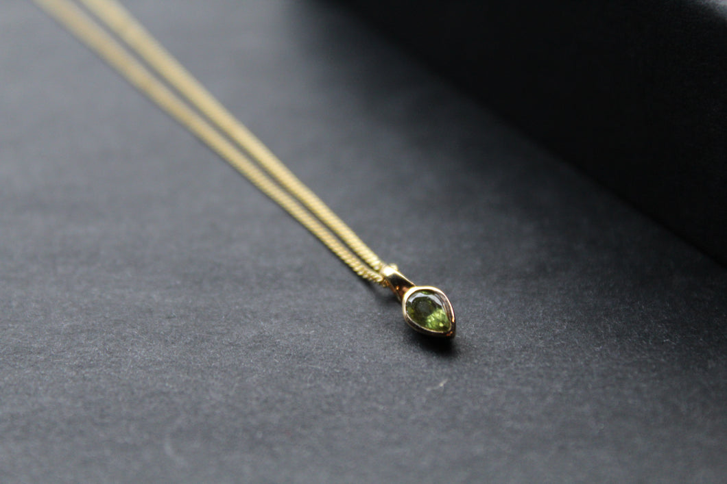 Peridot Gold Plated Pendant and Chain
