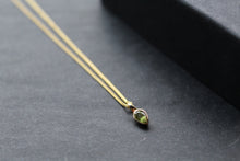 Load image into Gallery viewer, Peridot Gold Plated Pendant and Chain
