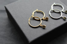 Load image into Gallery viewer, Peridot Green Cubic Zirconia Hoops
