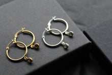 Load image into Gallery viewer, Peridot Green Cubic Zirconia Hoops
