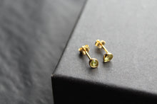 Load image into Gallery viewer, Peridot Green Gold Plate Studs
