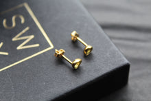 Load image into Gallery viewer, Peridot Green Gold Plate Studs
