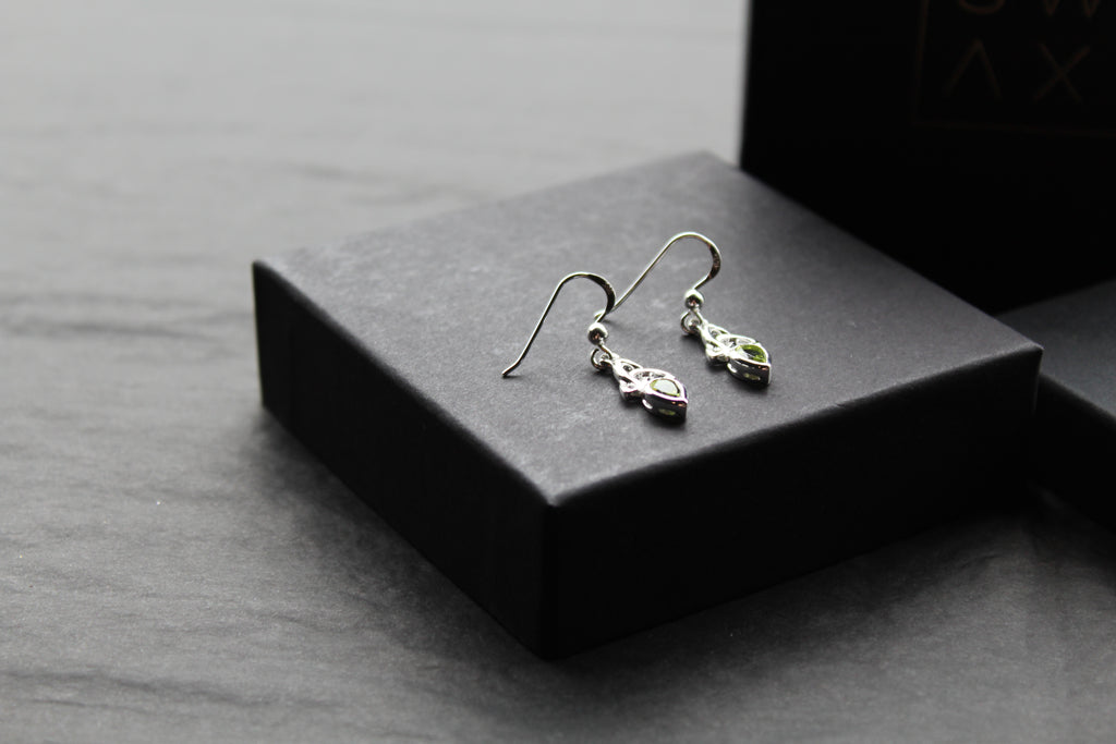 Peridot Trinity Knot Earrings
