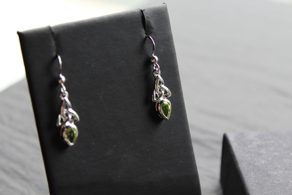 Peridot Trinity Knot Earrings