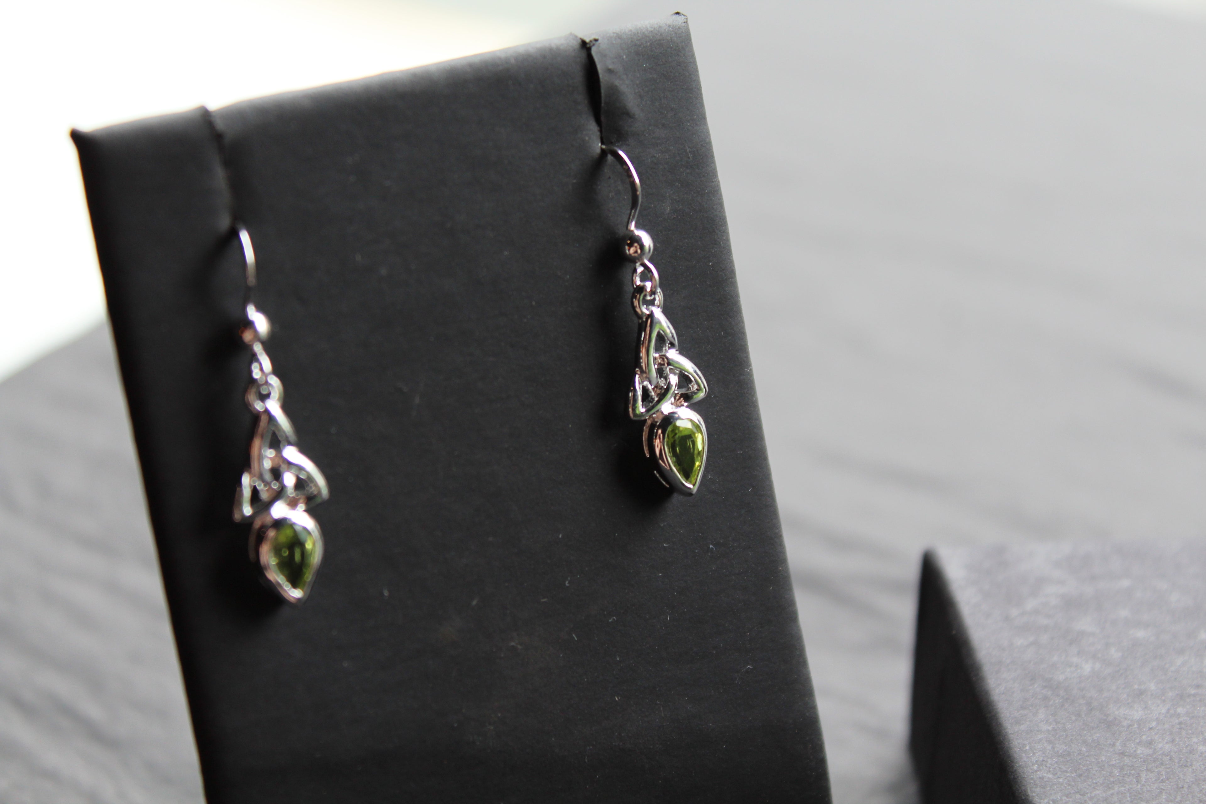 Peridot Trinity Knot Earrings