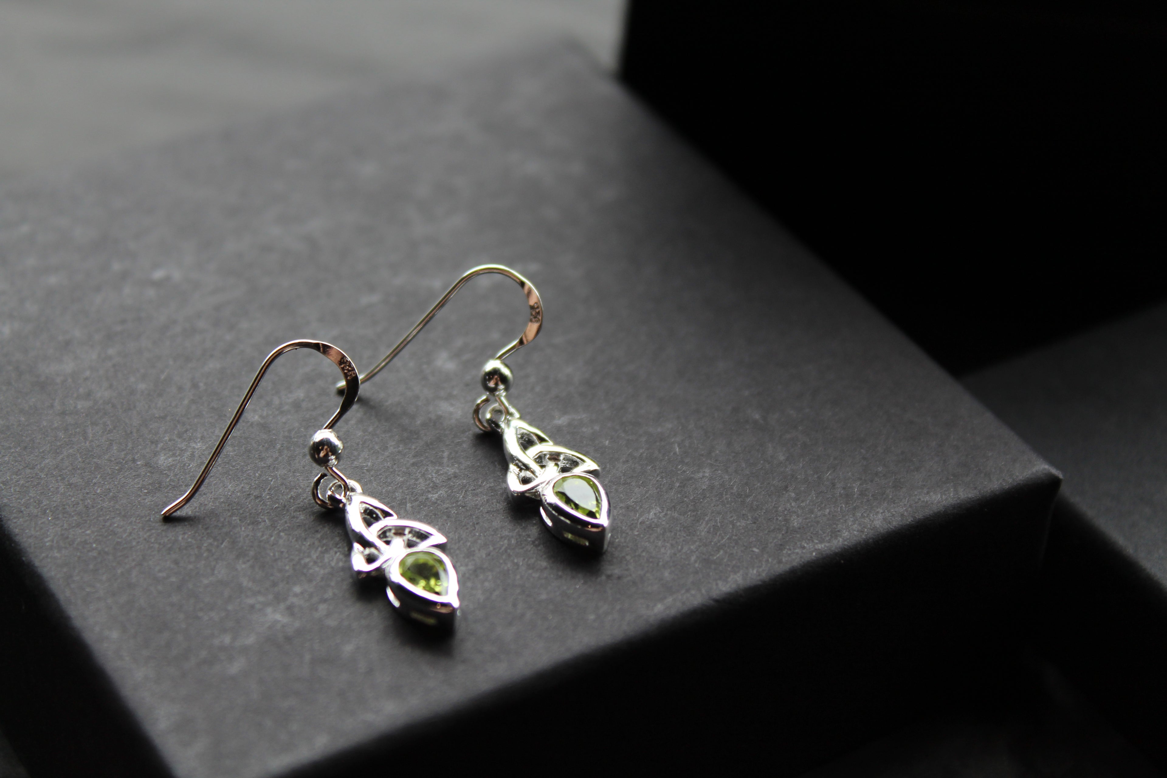 Peridot Trinity Knot Earrings
