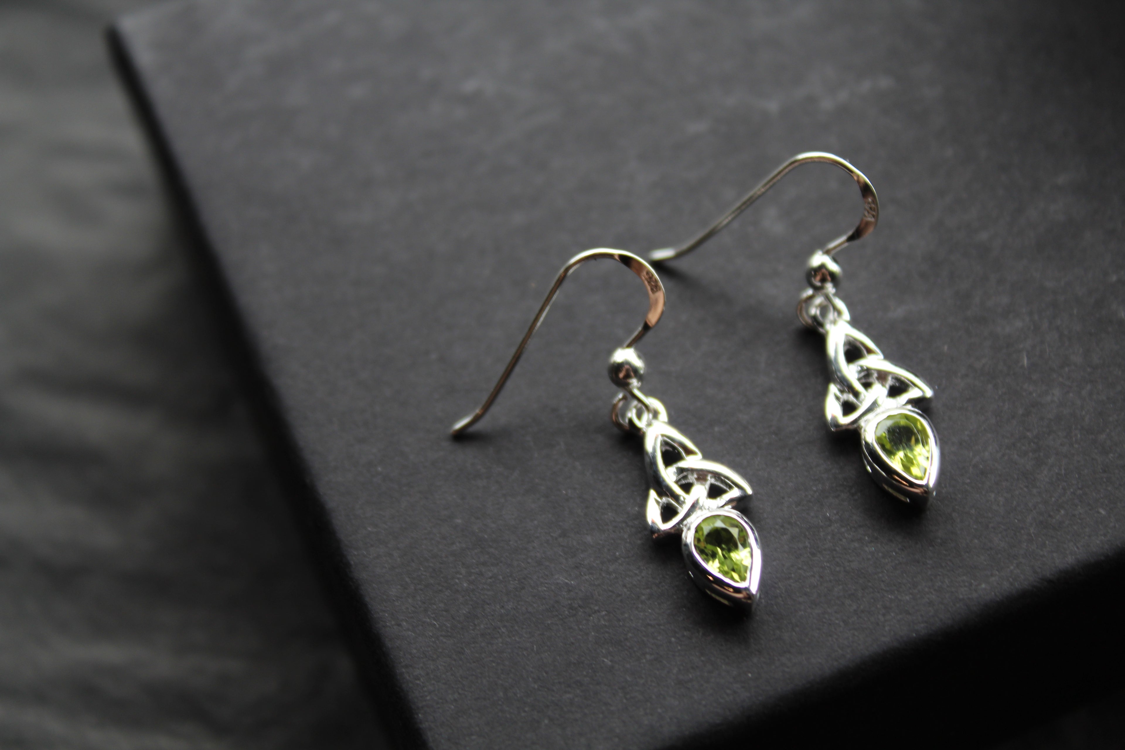 Peridot Trinity Knot Earrings