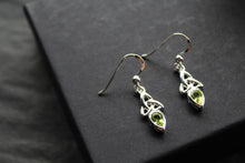 Load image into Gallery viewer, Peridot Trinity Knot Earrings
