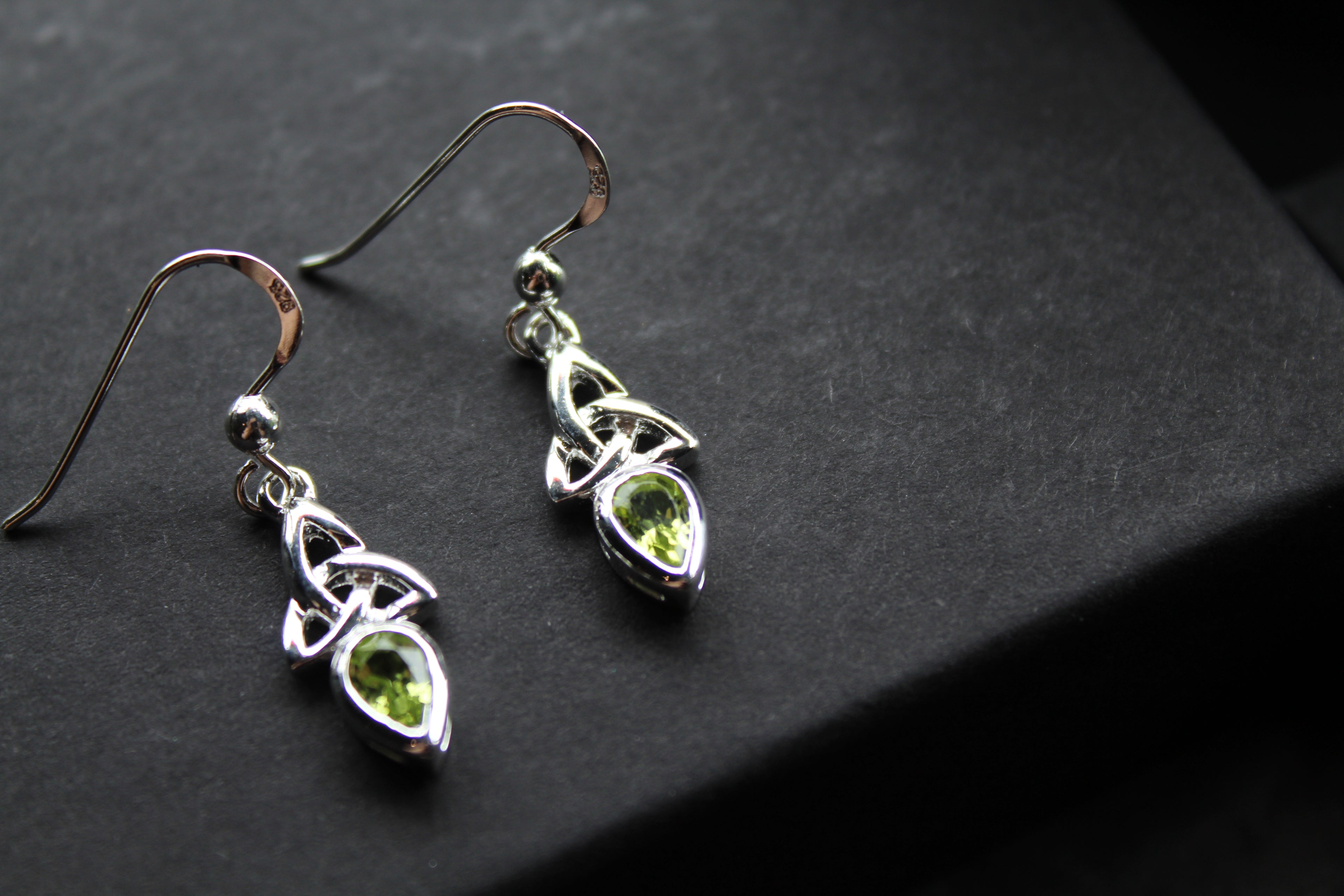 Peridot Trinity Knot Earrings