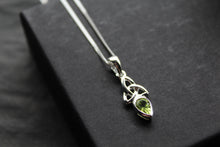 Load image into Gallery viewer, Peridot Trinity Knot Necklace
