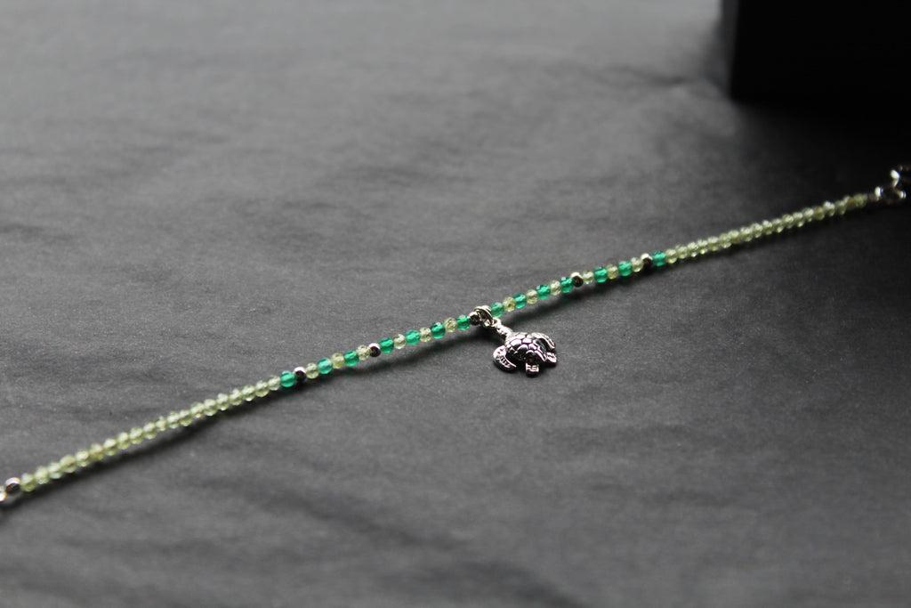 Peridot & Green Agate Turtle Bracelet