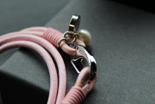 Load image into Gallery viewer, Pink Leather Rope Bracelet with Shrimp Clasp and Pearl Charm
