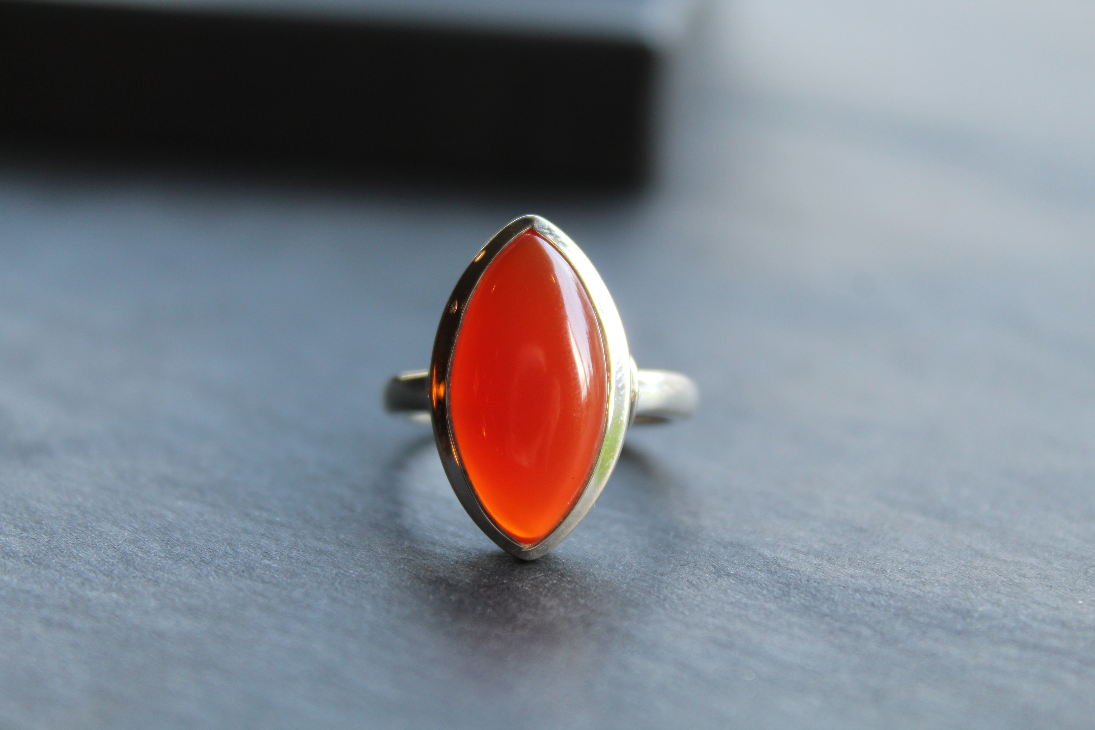 Plain Marquis Carnelian Ring