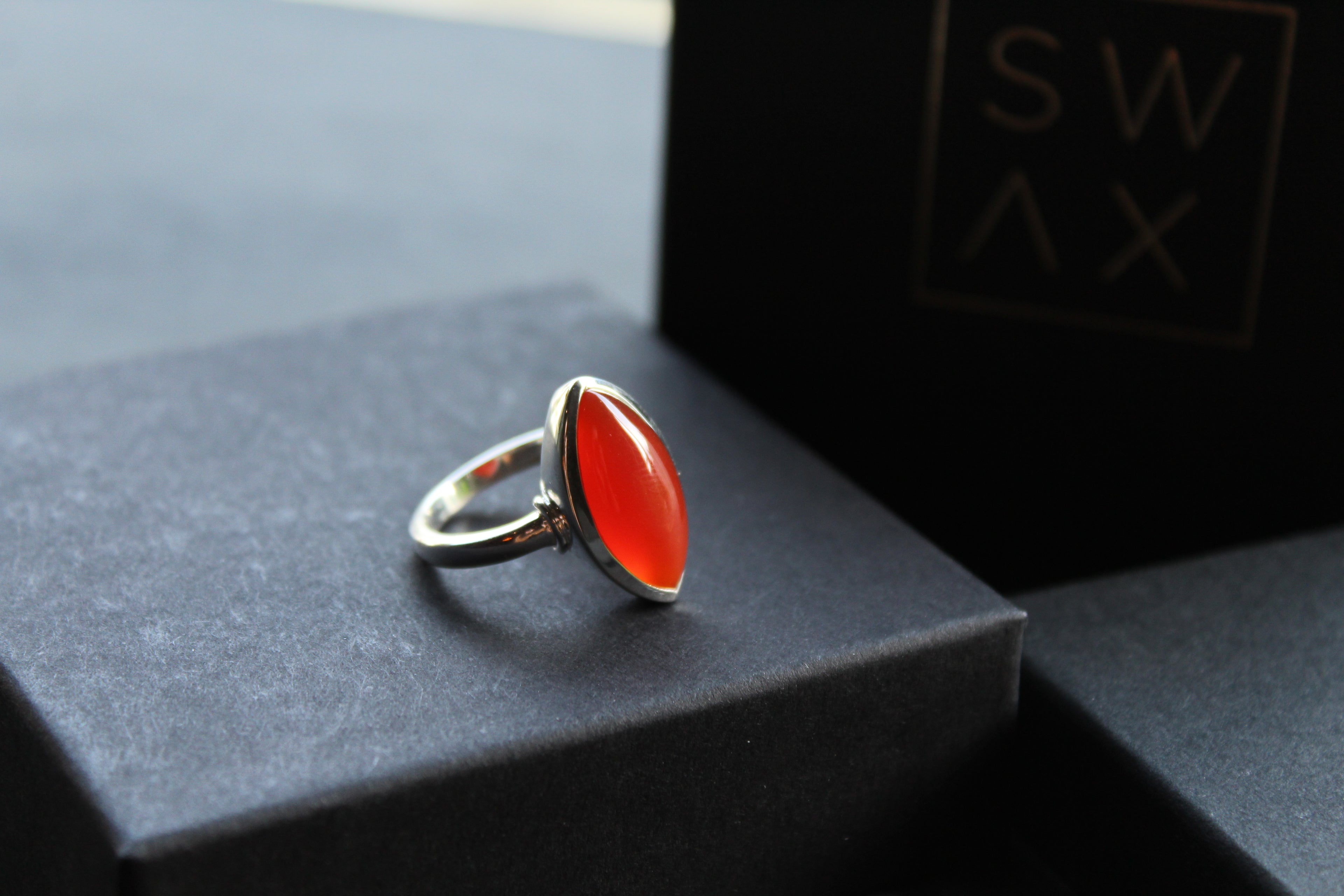 Plain Marquis Carnelian Ring