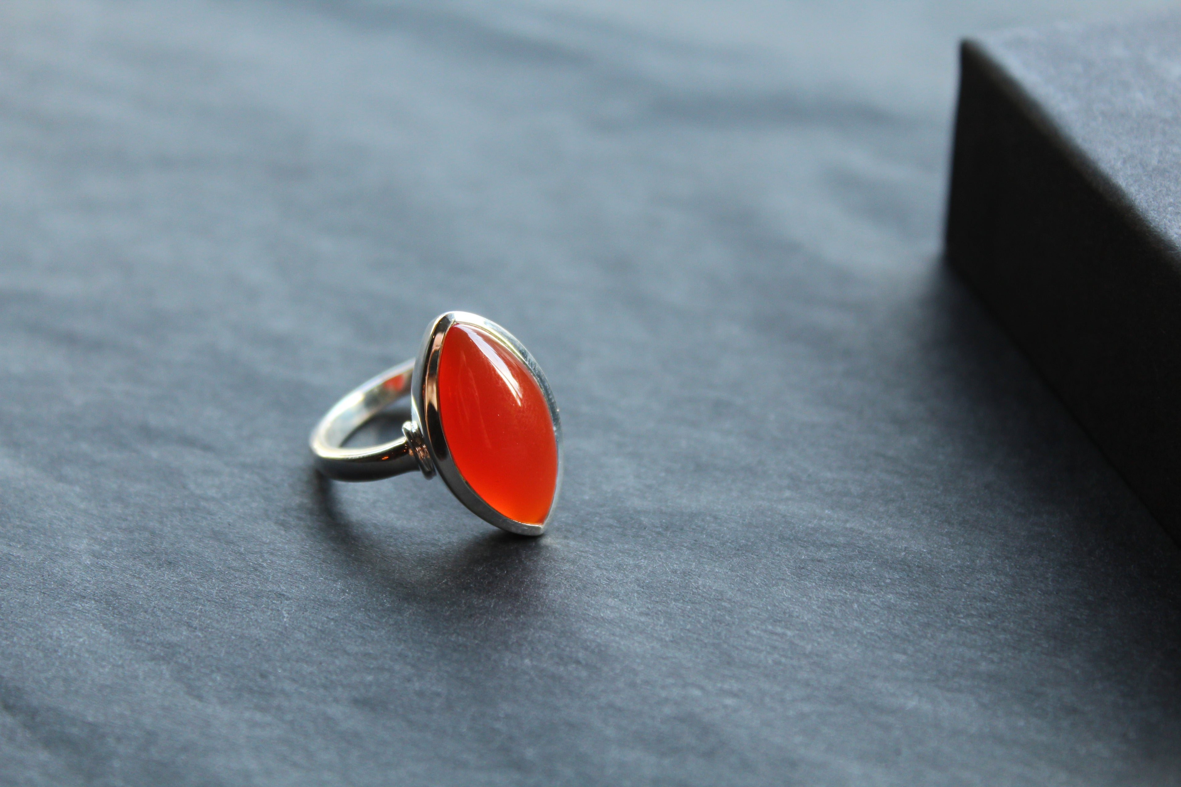 Plain Marquis Carnelian Ring