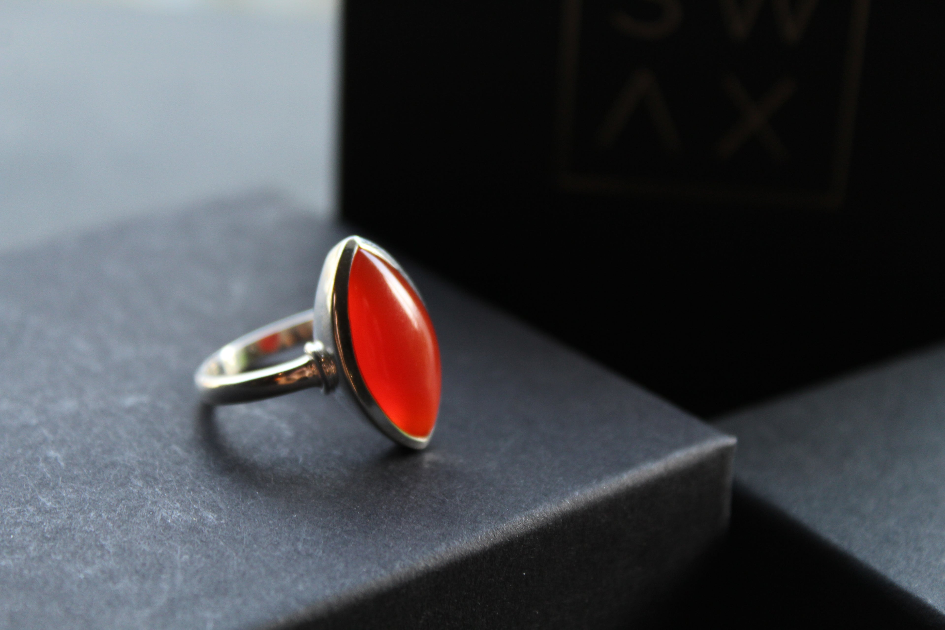 Plain Marquis Carnelian Ring