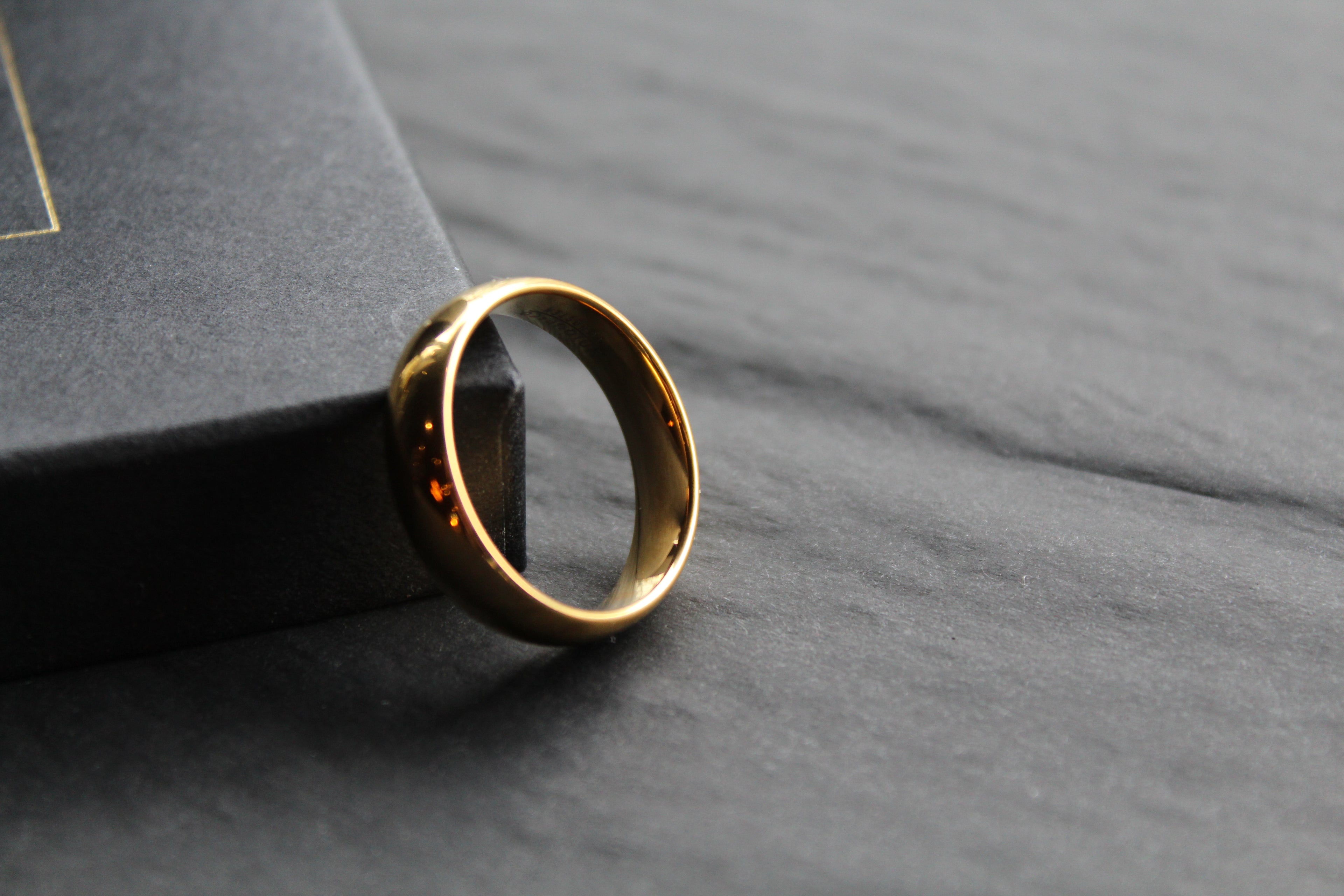 Gold Tone Unisex Tungsten Carbide Wedding Band Ring