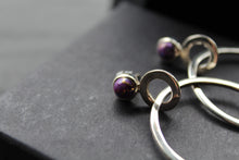 Load image into Gallery viewer, Purple Mohave Turquoise Stud with Large Hoop
