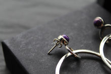 Load image into Gallery viewer, Purple Mohave Turquoise Stud with Large Hoop
