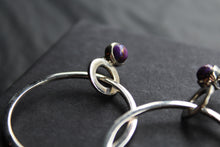 Load image into Gallery viewer, Purple Mohave Turquoise Stud with Large Hoop
