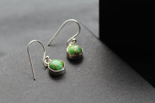 Load image into Gallery viewer, Purple or Green Copper Turquoise Round Earrings
