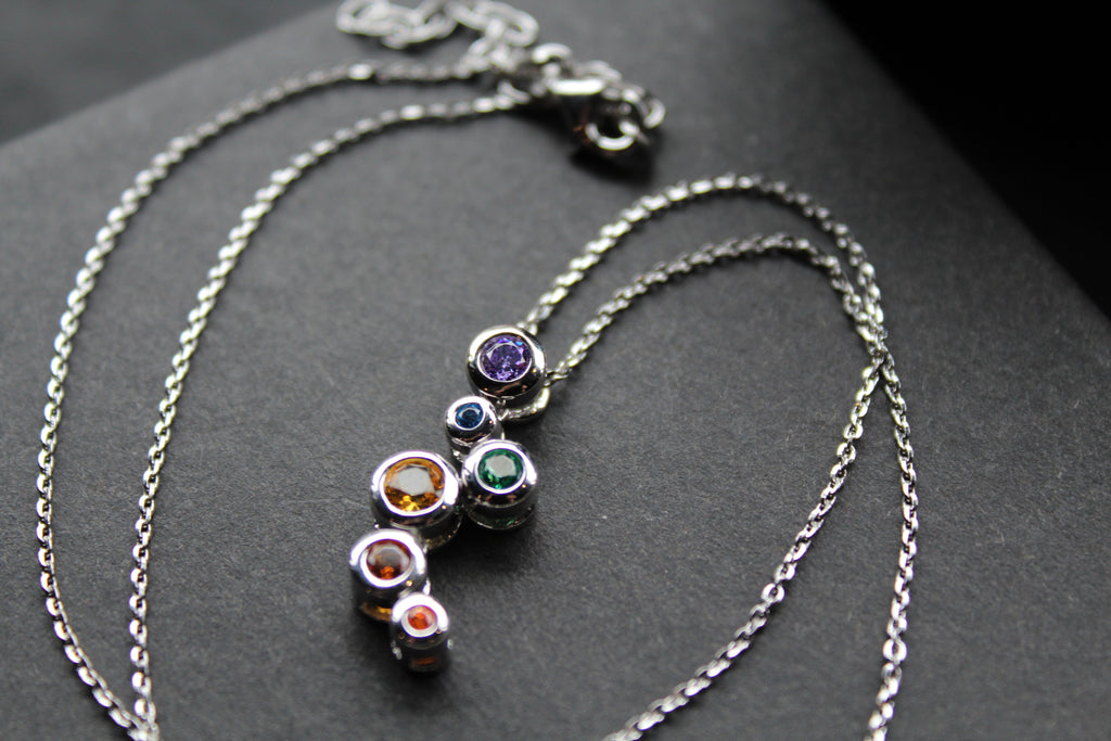 Rainbow Cubic Zirconia Bubbles Pendant