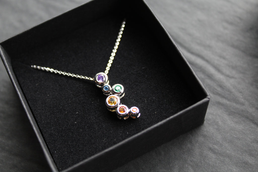 Rainbow Cubic Zirconia Bubbles Pendant