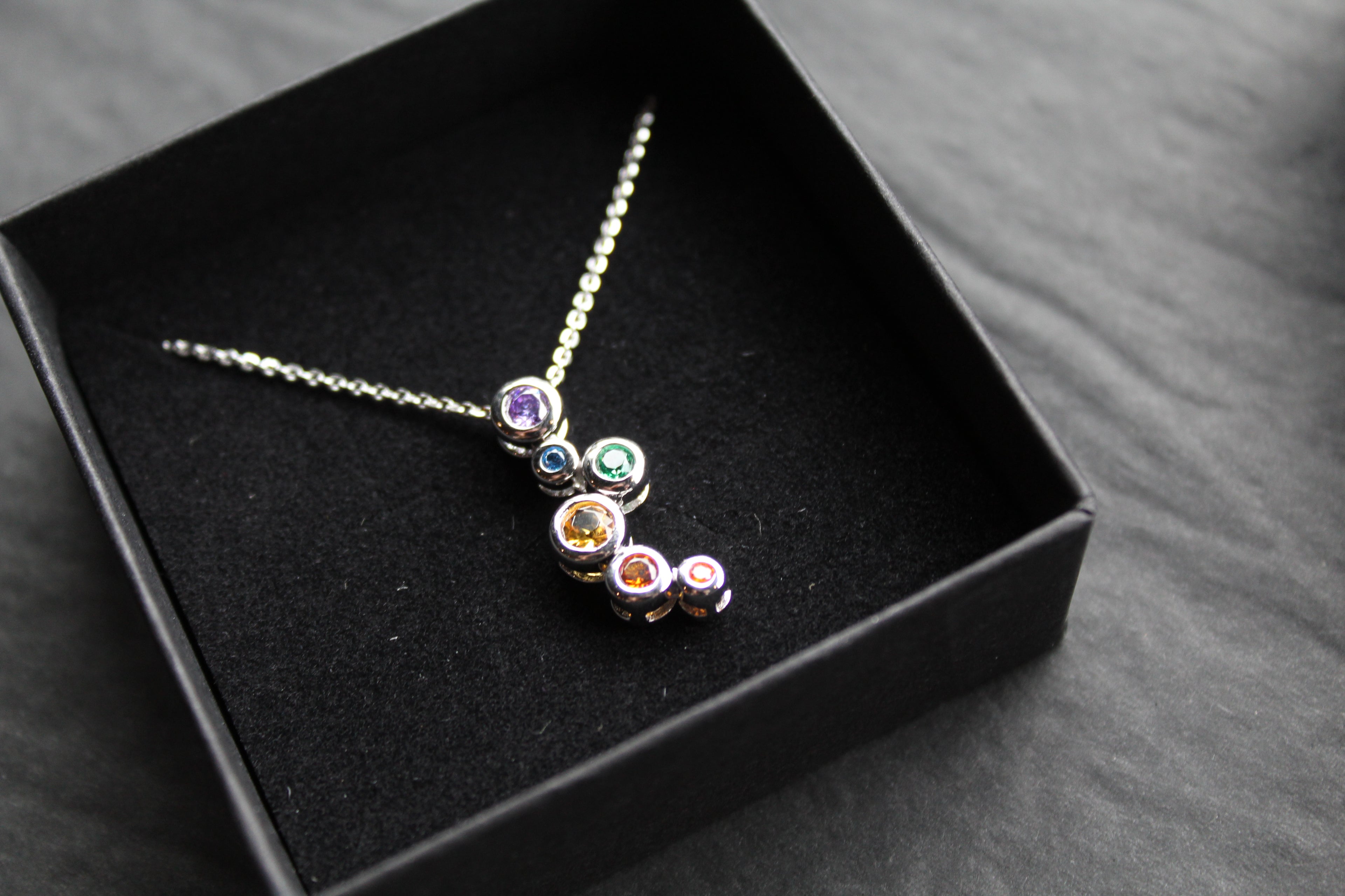 Rainbow Cubic Zirconia Bubbles Pendant