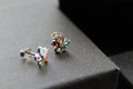 Rainbow Cubic Zirconia Flower Studs