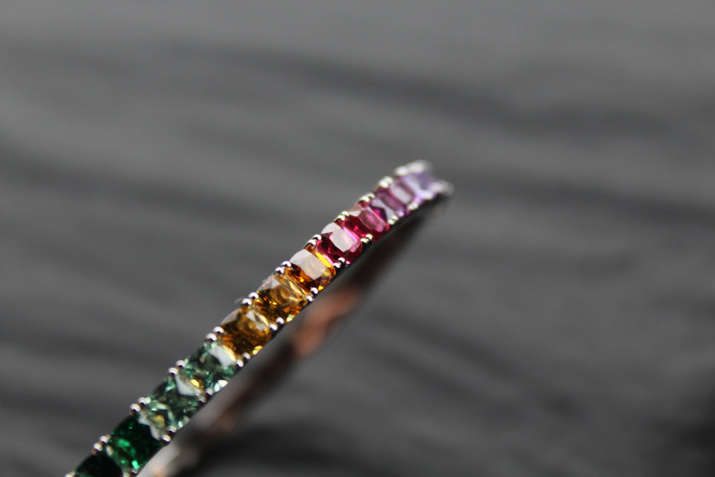 Rainbow Silver Bangle