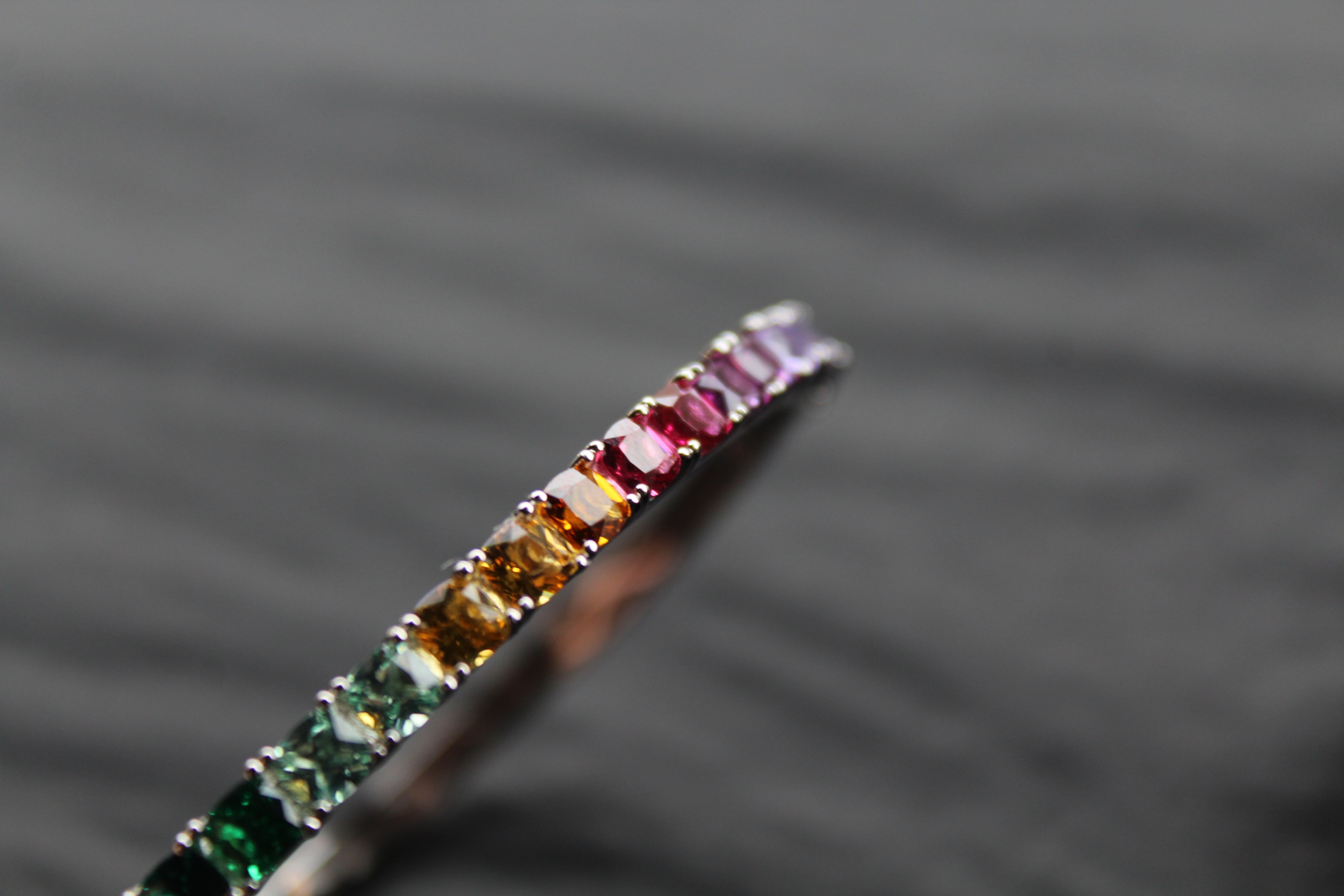 Rainbow Silver Bangle