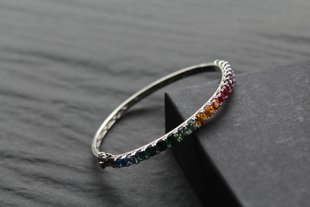 Rainbow Silver Bangle