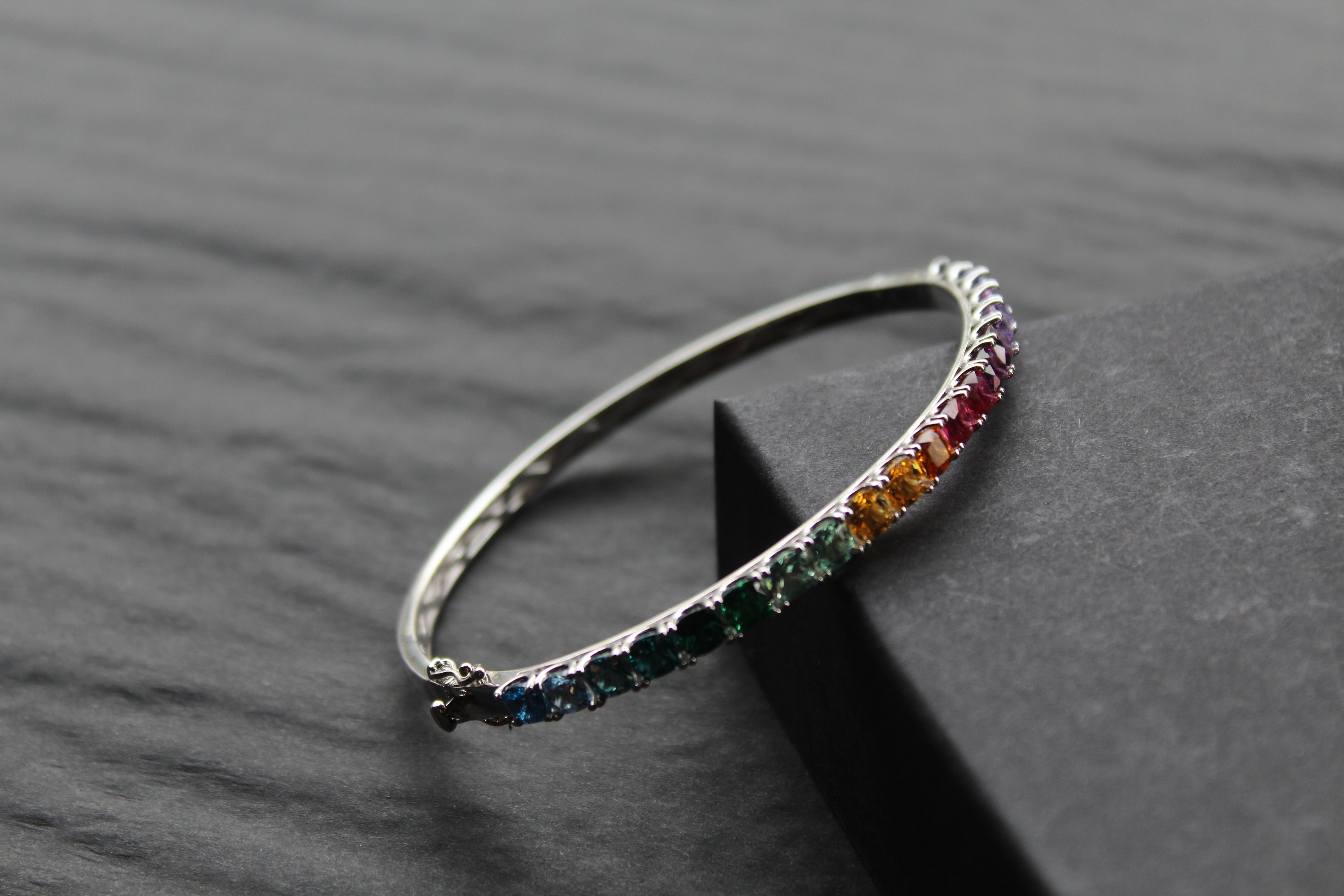 Rainbow Silver Bangle