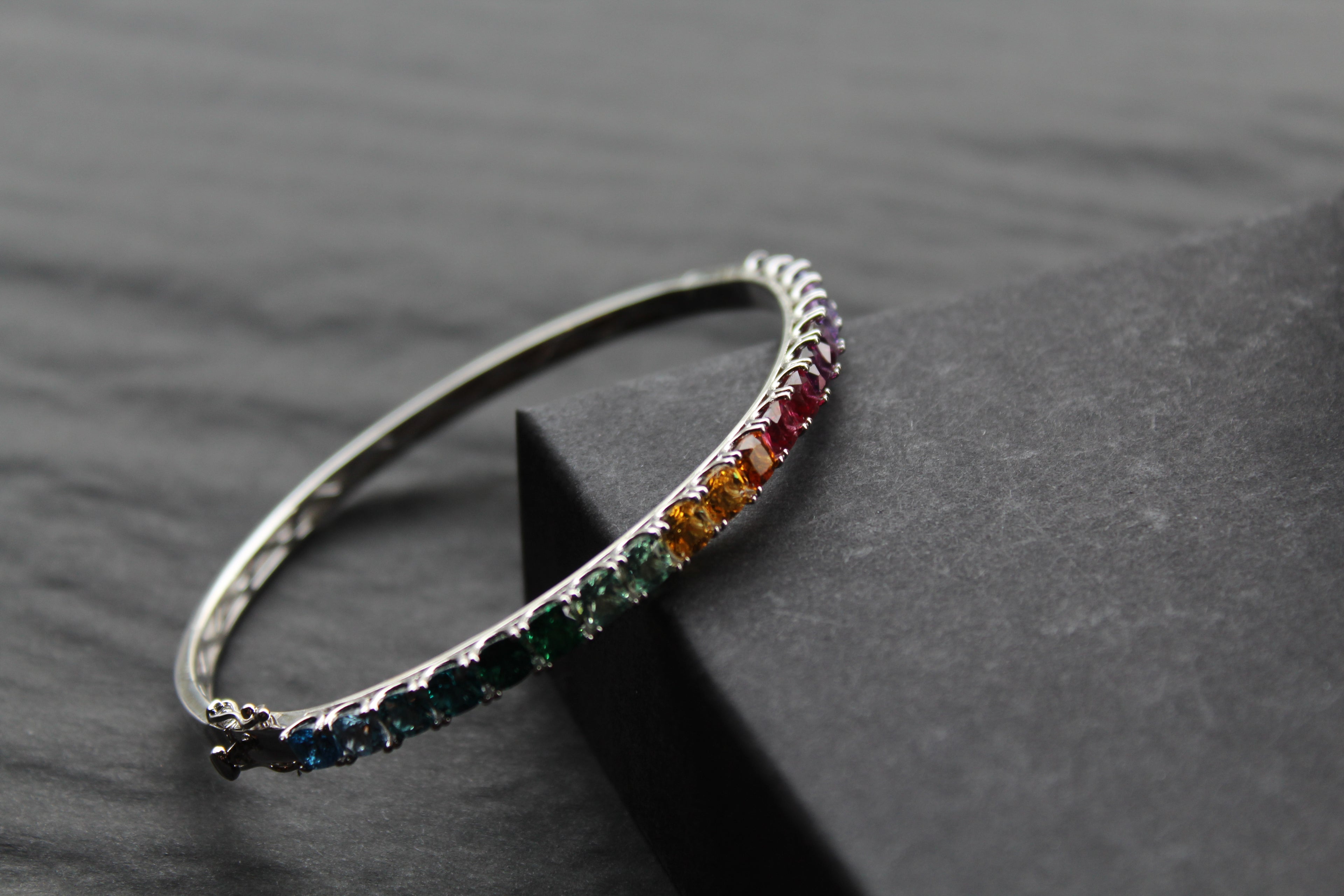 Rainbow Silver Bangle