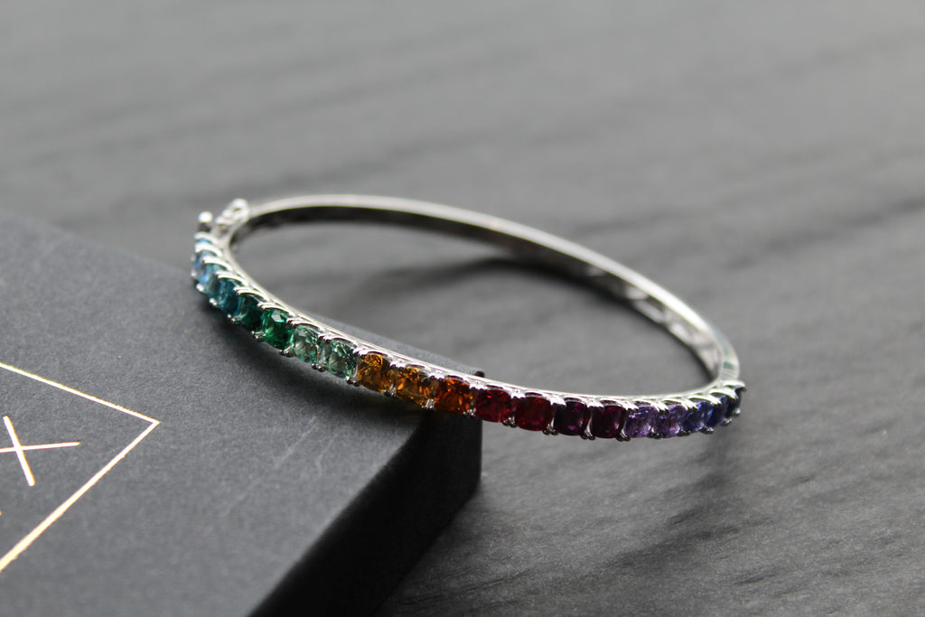 Rainbow Silver Bangle