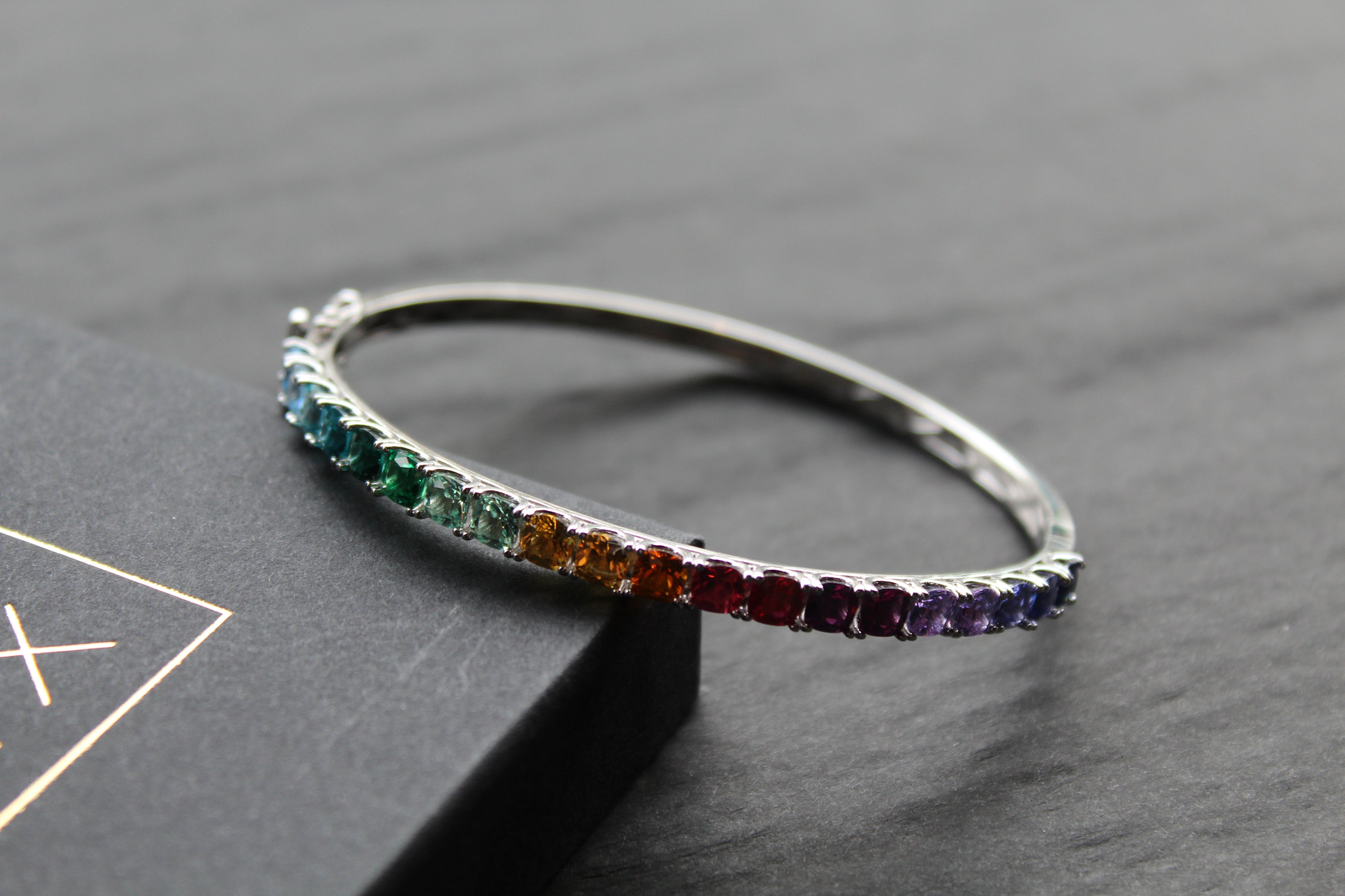 Rainbow Silver Bangle