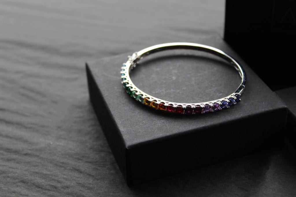 Rainbow Silver Bangle
