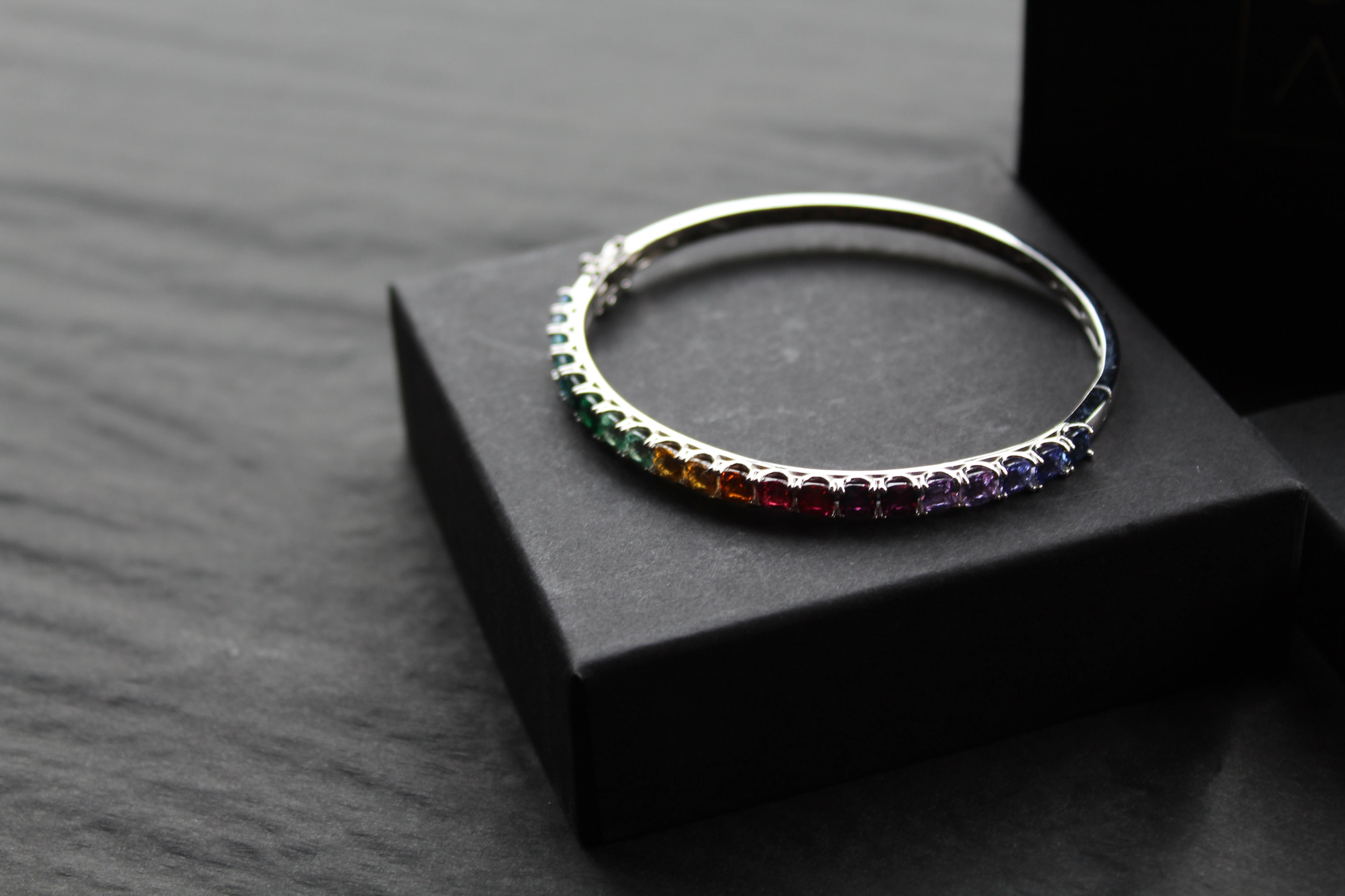 Rainbow Silver Bangle