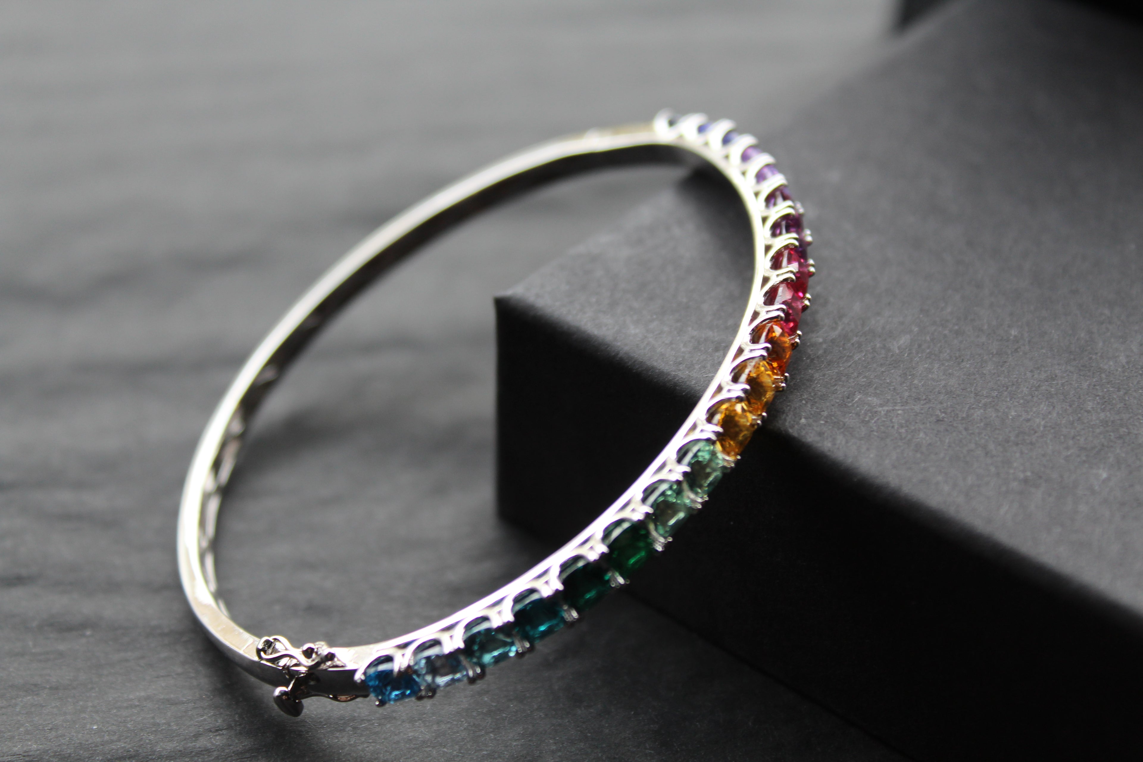 Rainbow Silver Bangle