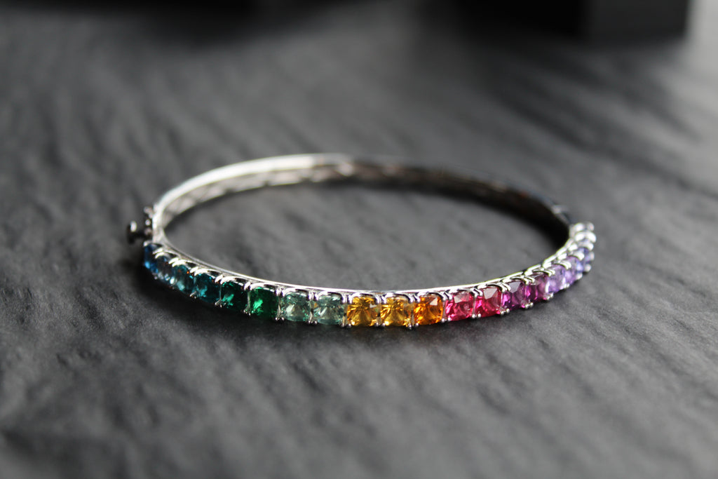 Rainbow Silver Bangle