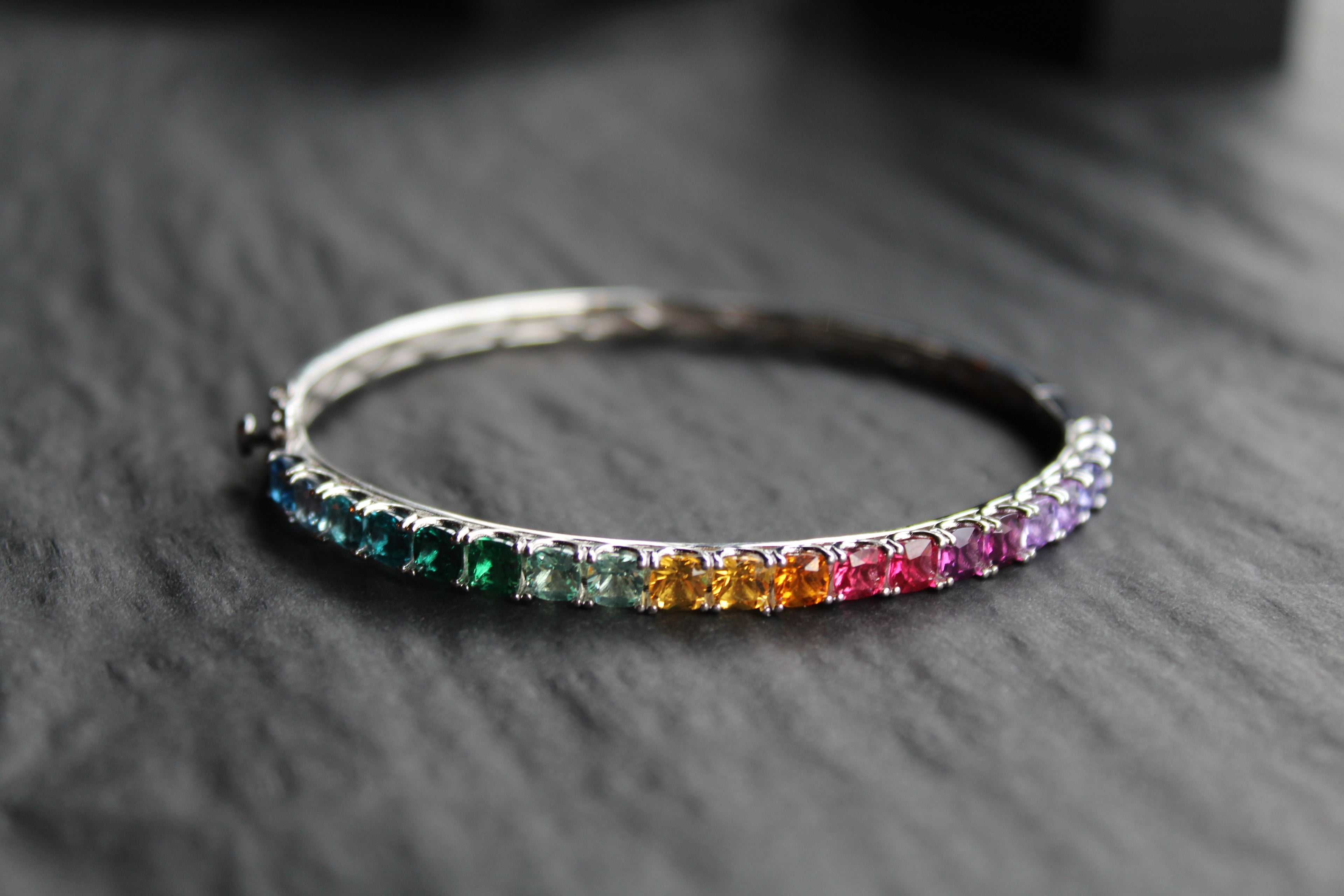 Rainbow Silver Bangle