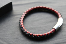Load image into Gallery viewer, Red with Black Edge Leather Bracelet
