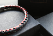 Load image into Gallery viewer, Red with Black Edge Leather Bracelet
