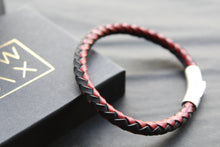 Load image into Gallery viewer, Red with Black Edge Leather Bracelet
