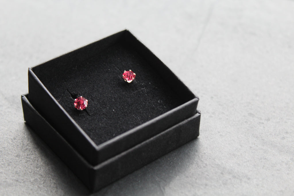 Rose Austrian Crystal Studs