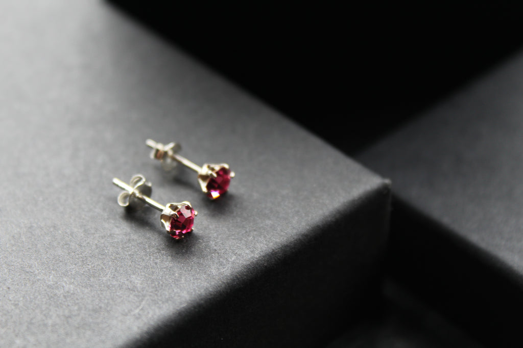 Rose Austrian Crystal Studs