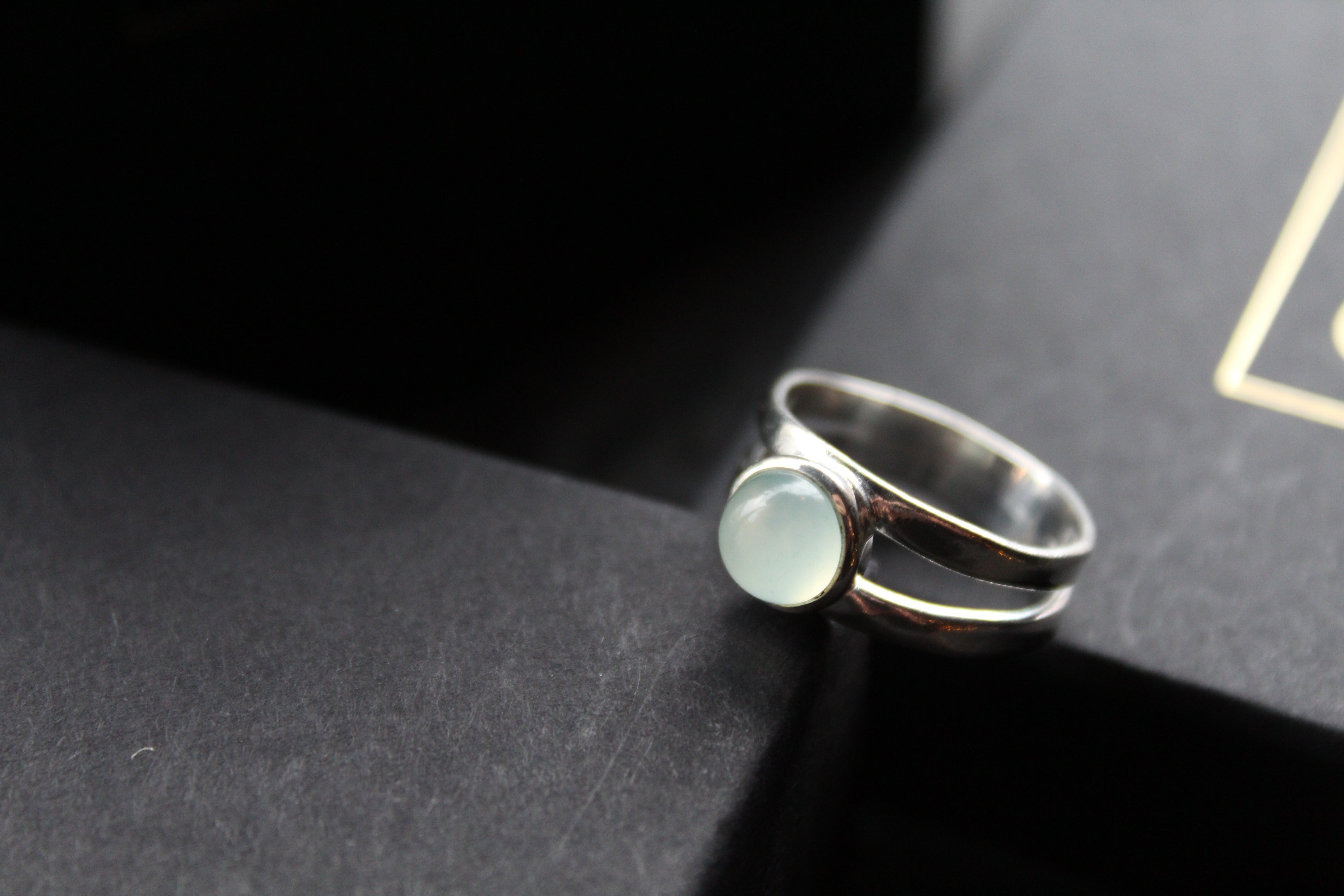 Round Chalcedony Sterling Silver Ring