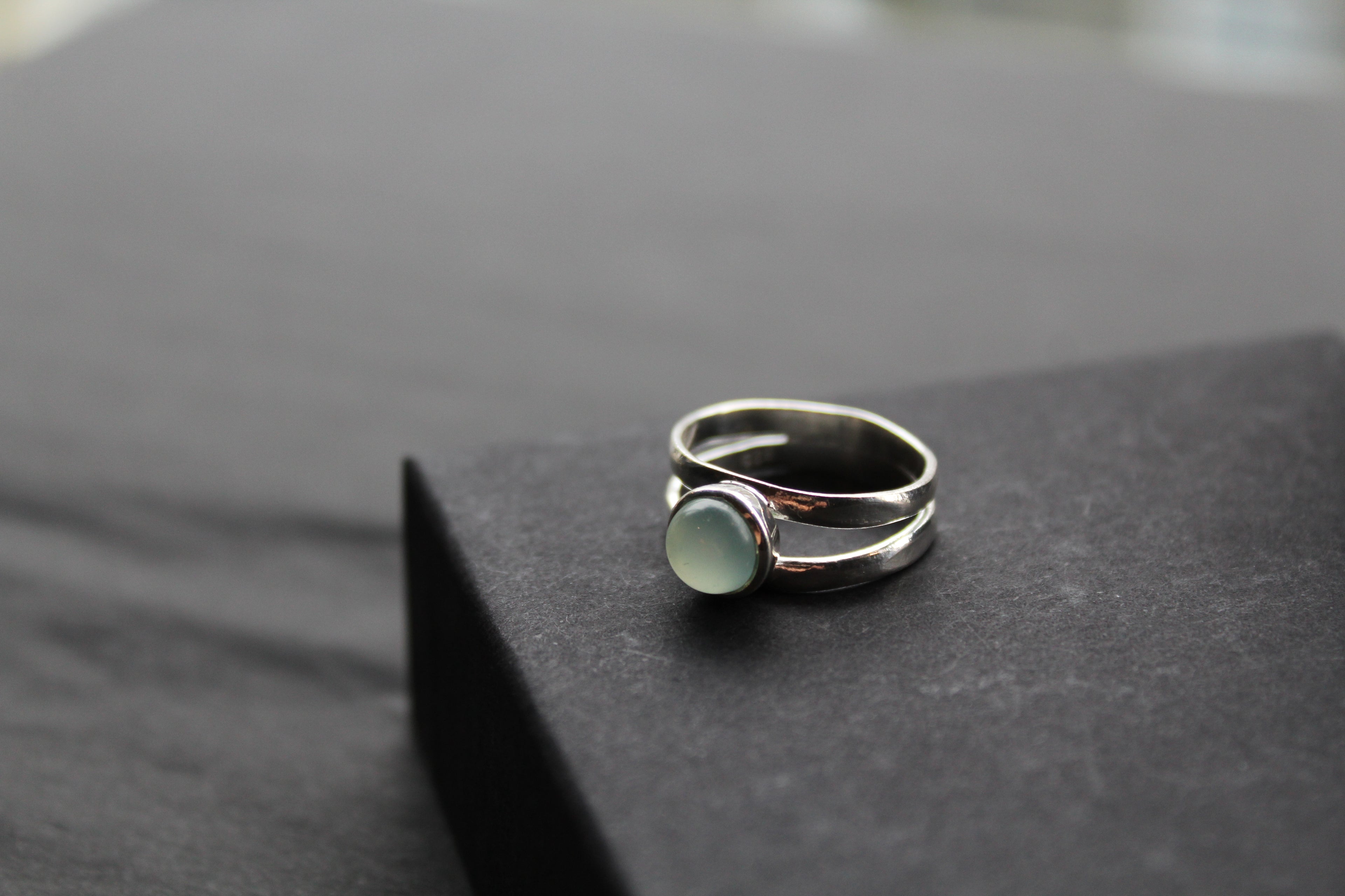 Round Chalcedony Sterling Silver Ring