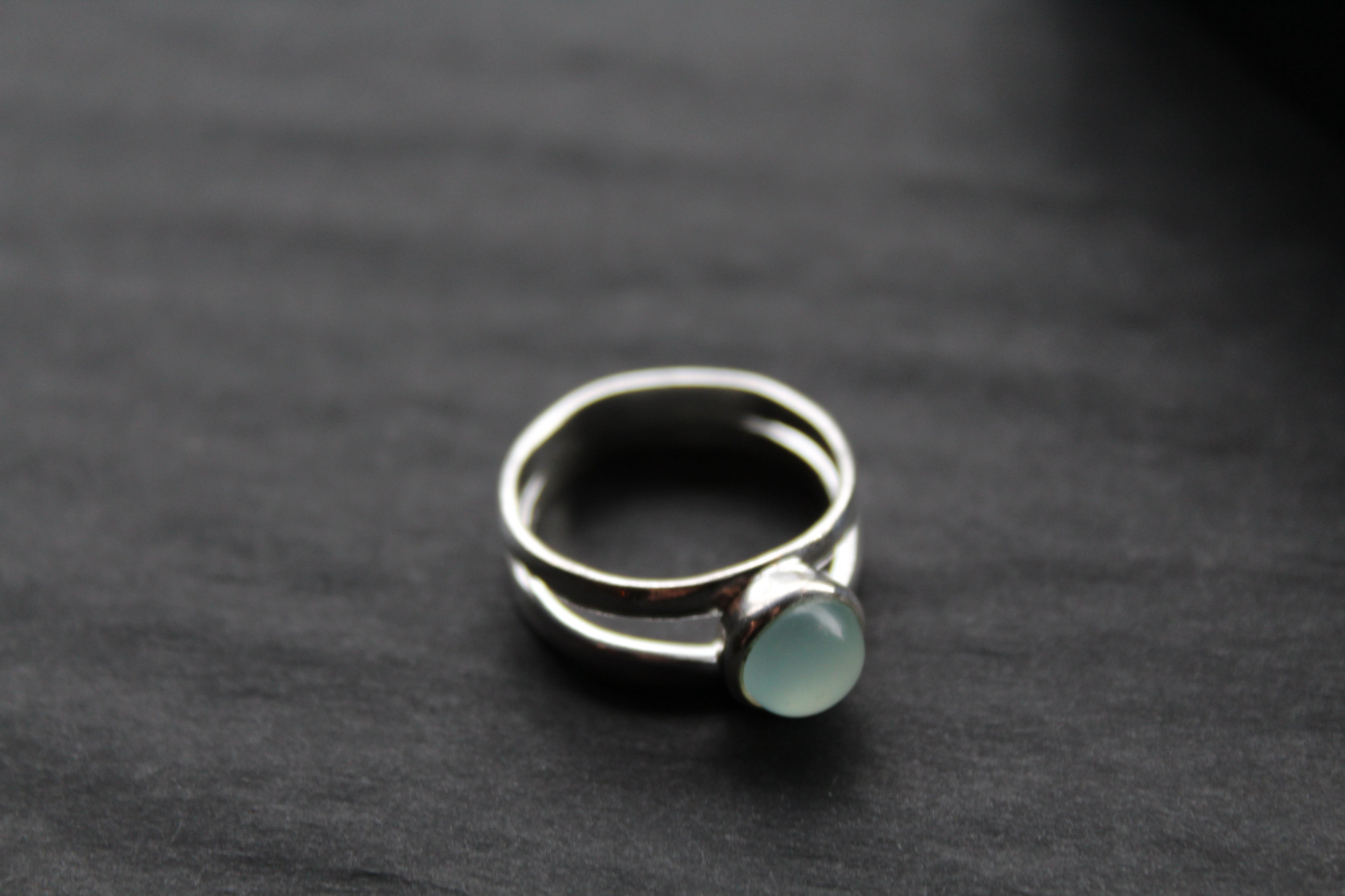 Round Chalcedony Sterling Silver Ring